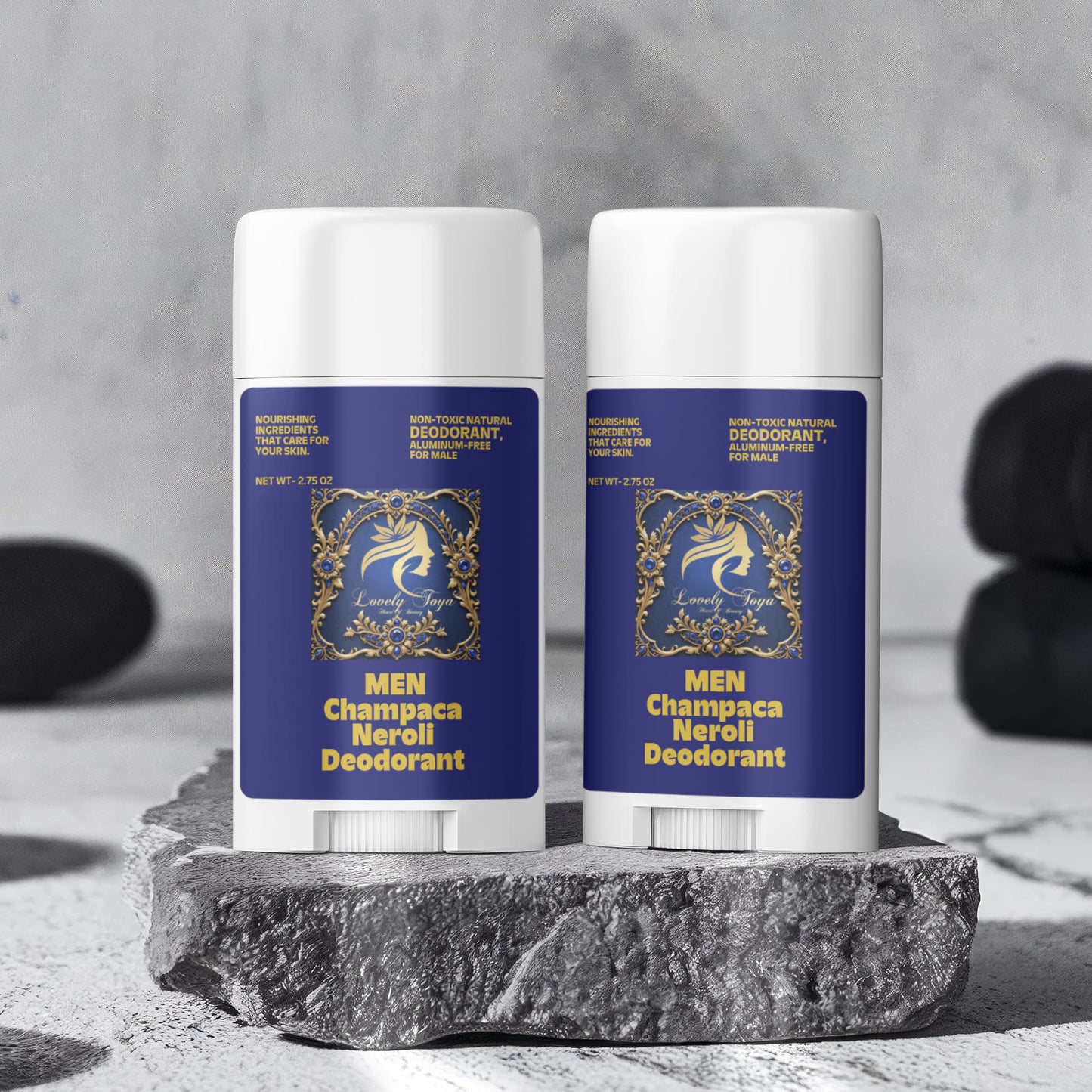 2 Pack Non-toxic Natural Deodorant, Aluminum-Free for Men