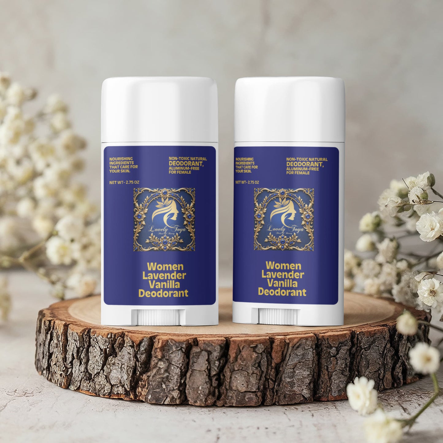 2 Pack Non-toxic Natural Deodorant, Aluminum-Free for Women