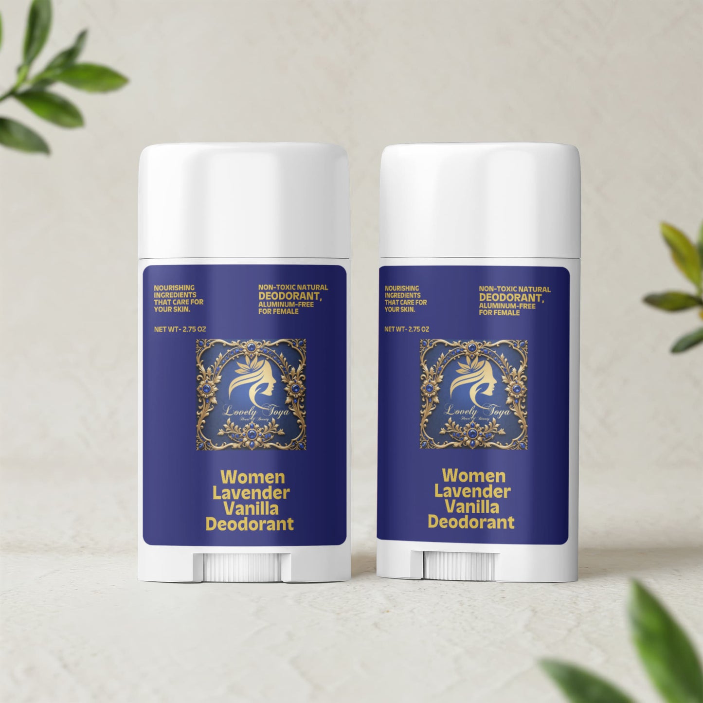 2 Pack Non-toxic Natural Deodorant, Aluminum-Free for Women